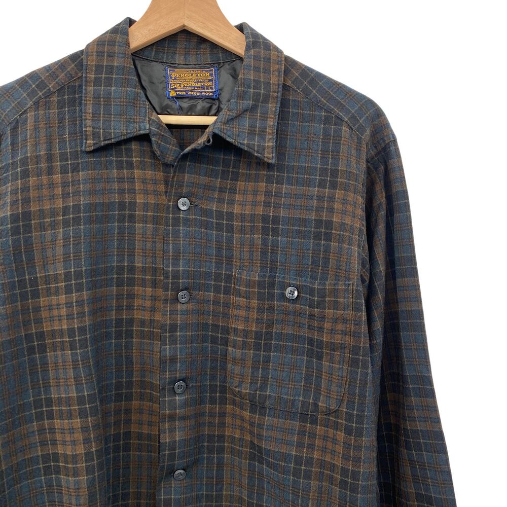 Pendleton vintage wool plaid button down flannel - image 1